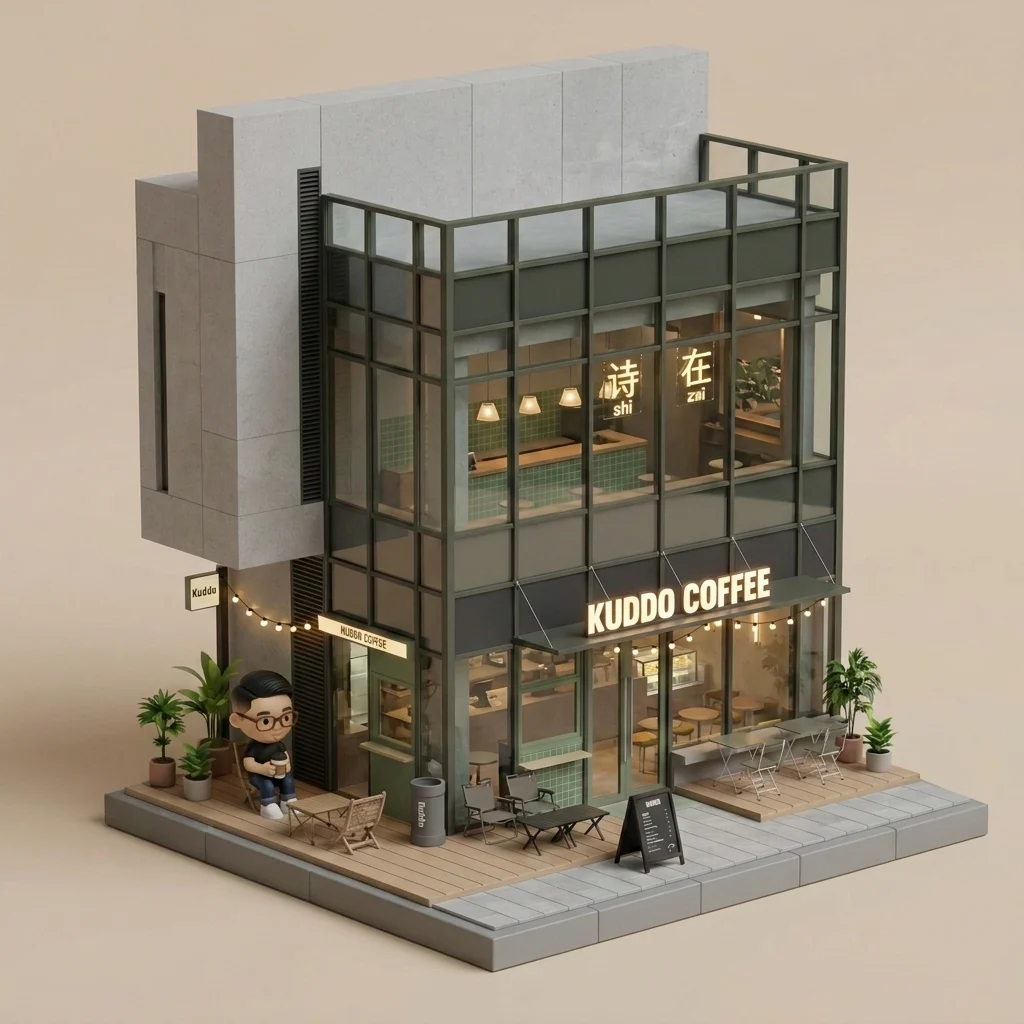 Kuddo Coffee isometric — day