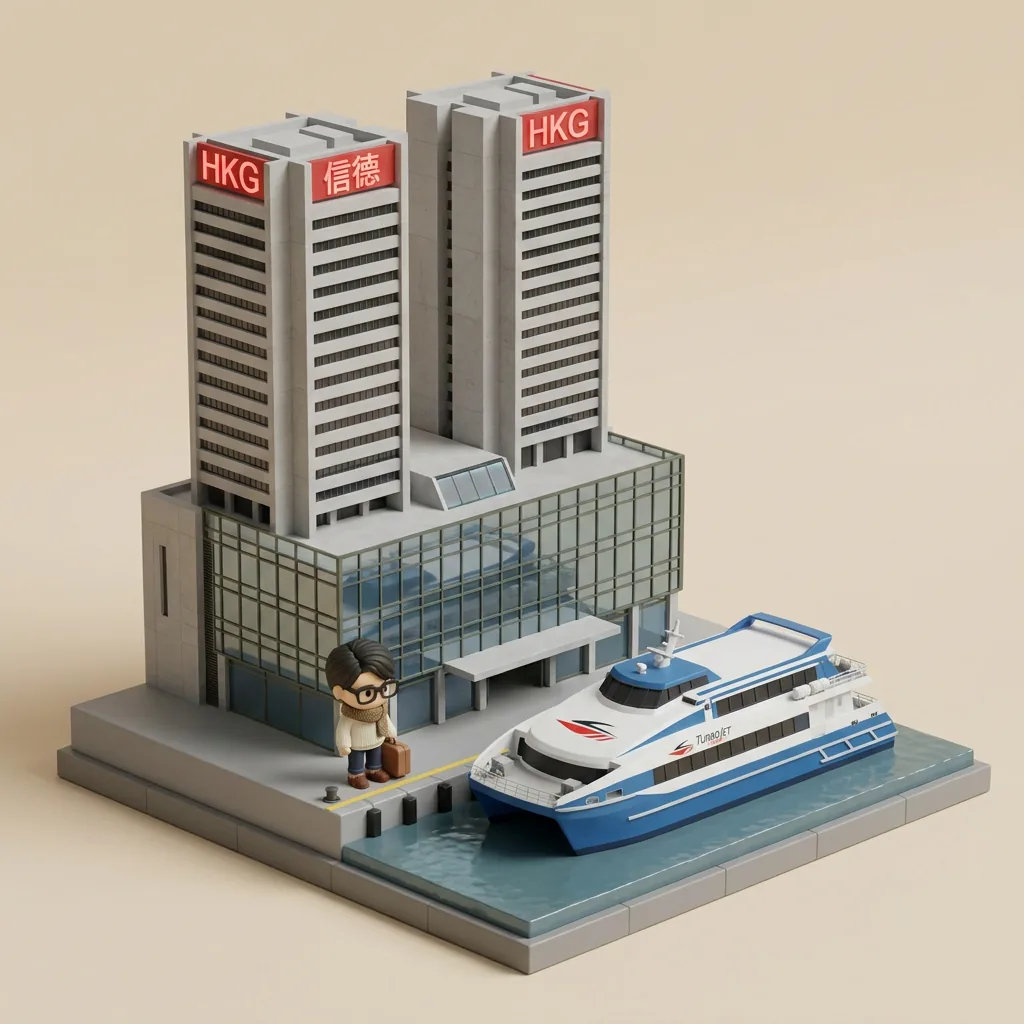 Sheung Wan ferry terminal isometric — day